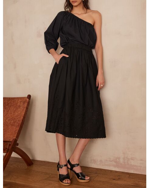 June J schwarzer bestickter Rock