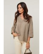 Top Maïssa 100% Lin taupe