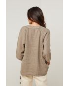 Top Maïssa 100% Lin taupe