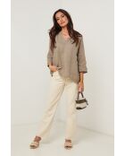 Top Maïssa 100% Lin taupe