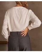 Bali Bl ecrufarbene Stickbluse