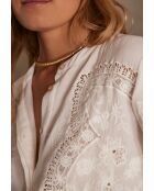 Bali Bl ecrufarbene Stickbluse