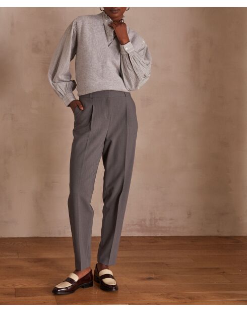 Ben P effen, licht gemêleerde broek