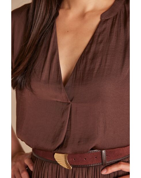 Blusa Phany Bl Uni color cioccolato