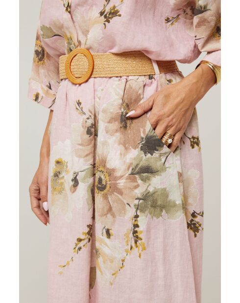 Jupe Calista 100% Lin rose