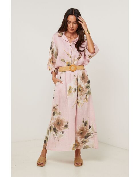 Jupe Calista 100% Lin rose