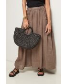 Jupe Tessy 100% Lin taupe