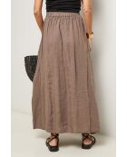 Jupe Tessy 100% Lin taupe
