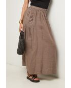 Jupe Tessy 100% Lin taupe