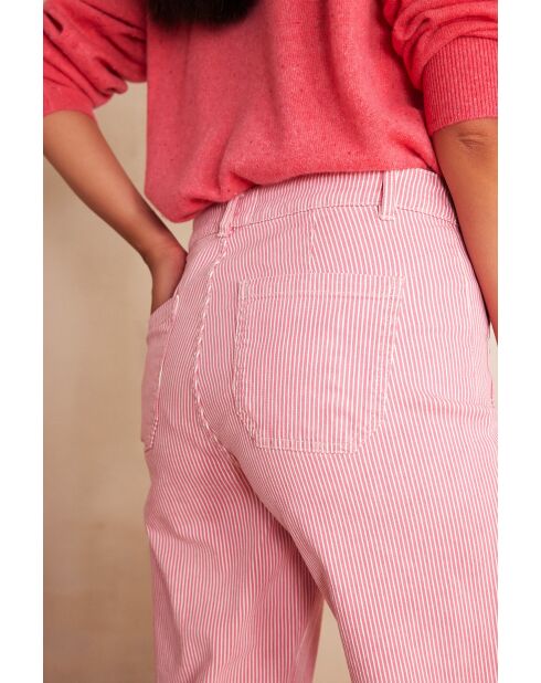Pantalón Lea Cropped con rayas de frambuesa