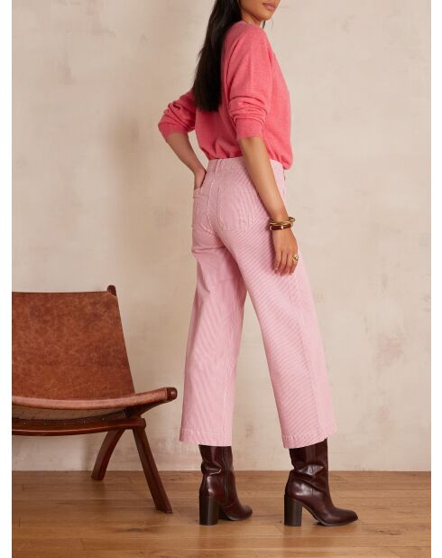 Pantalón Lea Cropped con rayas de frambuesa