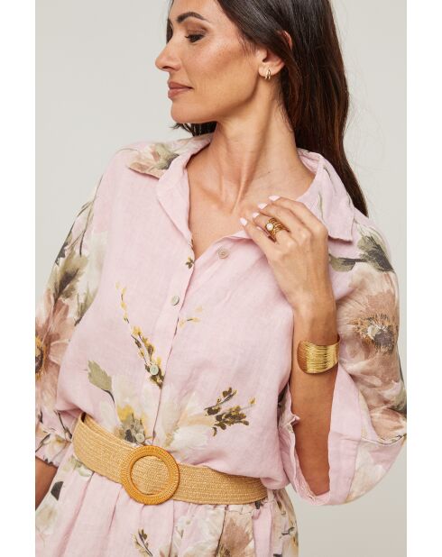 Chemise Adélia 100% Lin rose