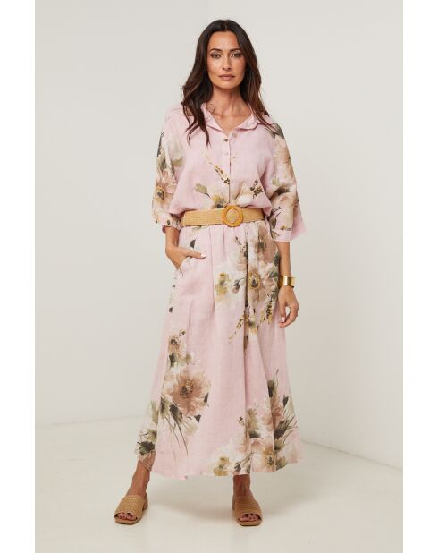 Chemise Adélia 100% Lin rose