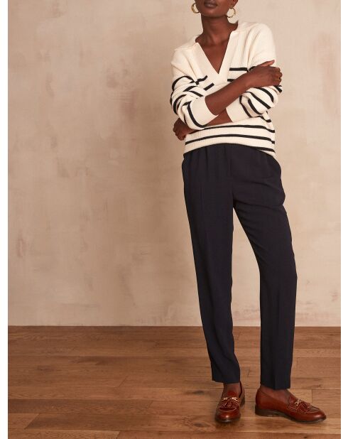 Sabil P Crepe marineblaue Hose