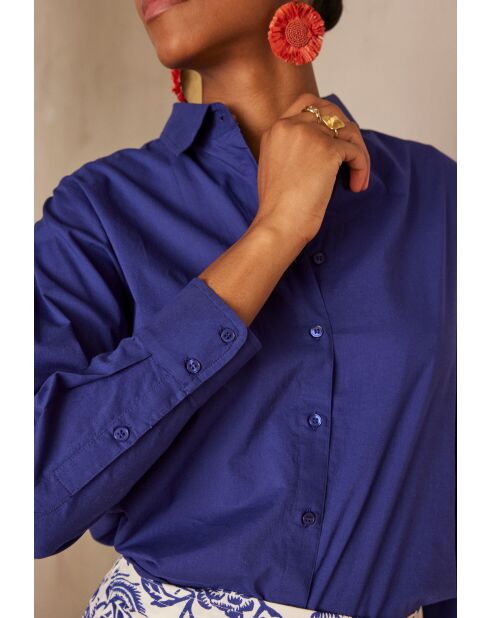 Chemisier Pinky Ch uni bleu roi