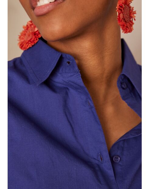 Chemisier Pinky Ch uni bleu roi