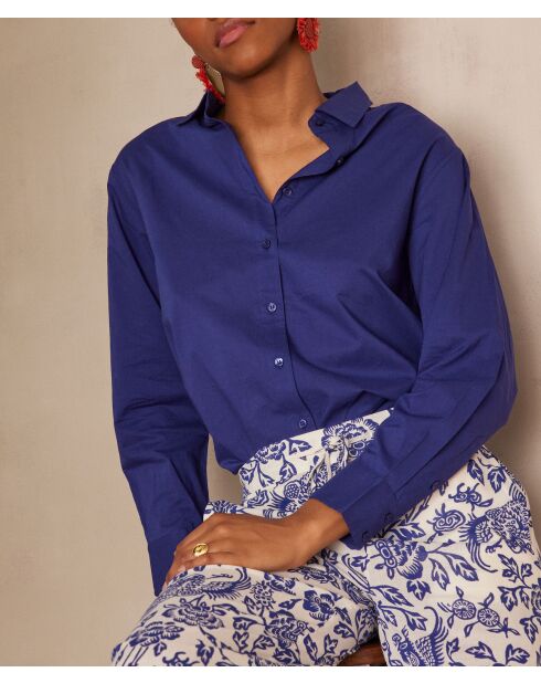 Chemisier Pinky Ch uni bleu roi