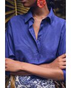 Chemisier Pinky Ch uni bleu roi