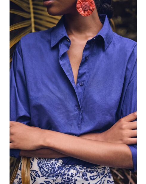 Chemisier Pinky Ch uni bleu roi