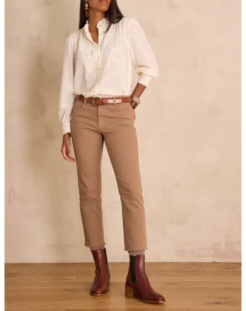 Patience Overdyed lichttaupe broek