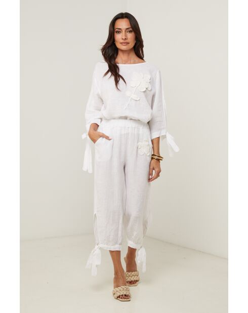 Pantalon Ilona 100% Lin blanc