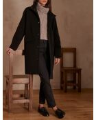 Alpha M schwarzer Mantel