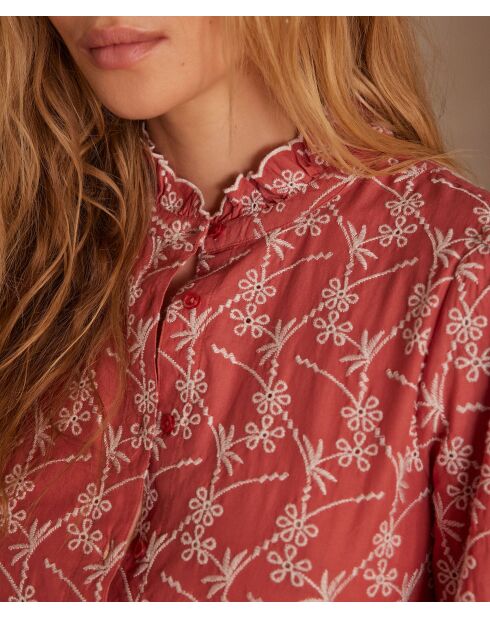 Blusa bordada Paulette Bl Coral