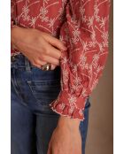 Blusa Paulette Bl Coral con ricamo