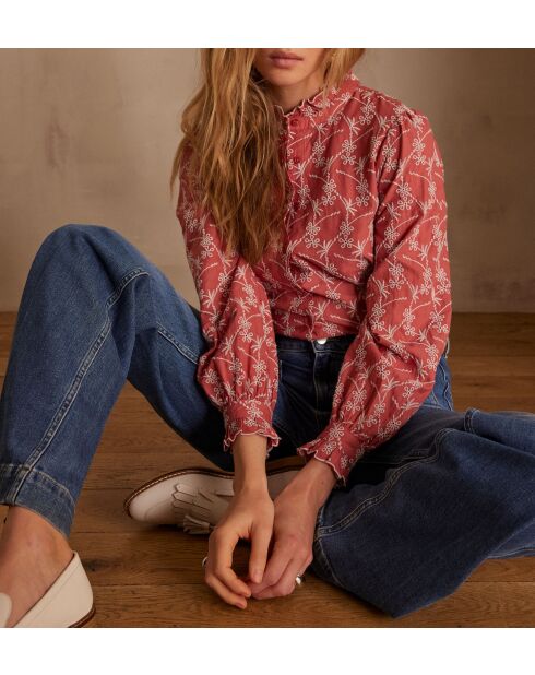 Blusa bordada Paulette Bl Coral