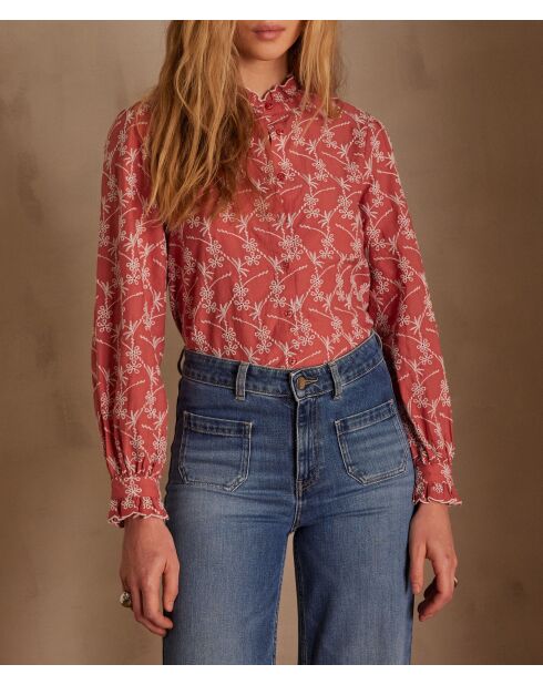 Blusa bordada Paulette Bl Coral