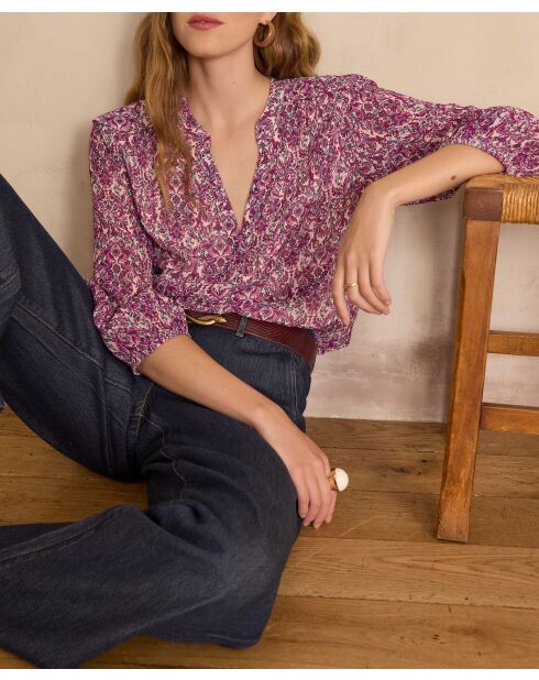 Blusa Brunette Bl con stampa Fuxia Scuro
