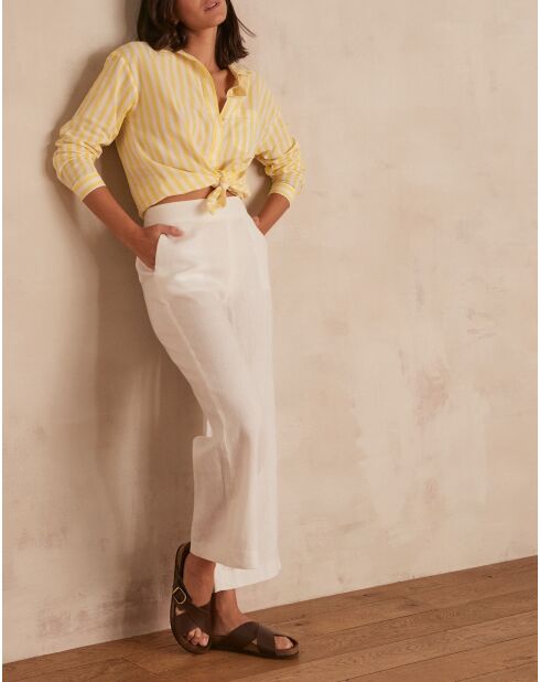 Pio P Weiße Leinenhose