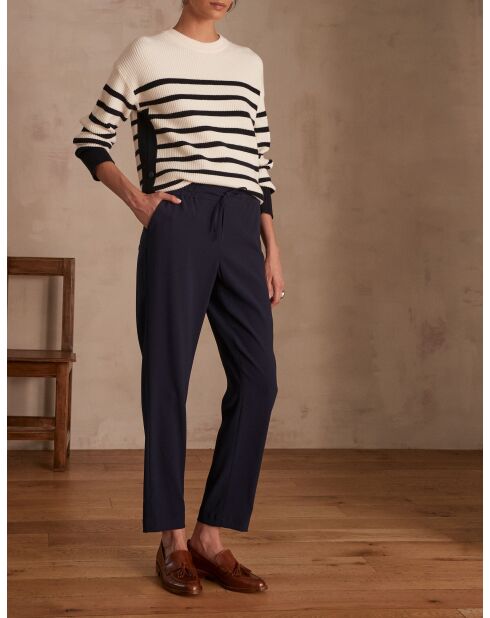 Ferdinand P Crepe marineblaue Hose