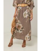 Jupe Calista 100% Lin taupe