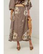 Jupe Calista 100% Lin taupe