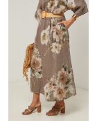 Jupe Calista 100% Lin taupe