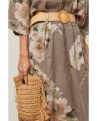 Jupe Calista 100% Lin taupe