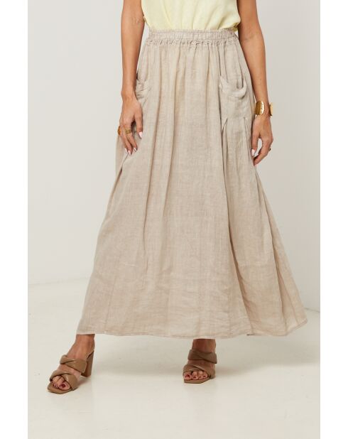 Jupe Tessy 100% Lin beige