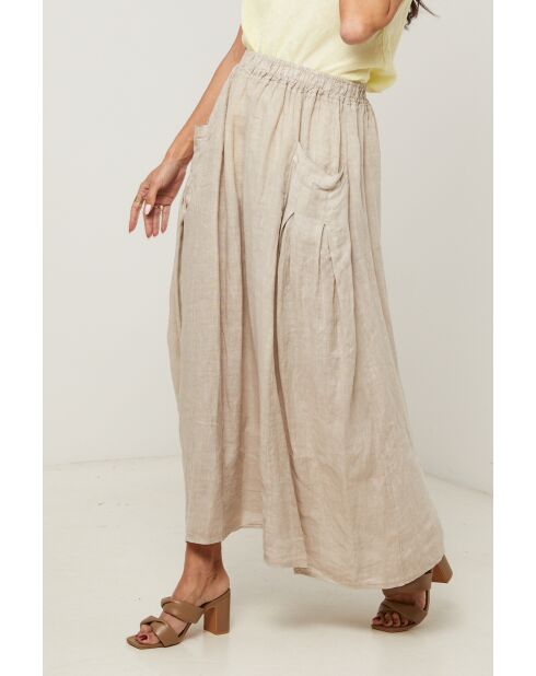 Jupe Tessy 100% Lin beige