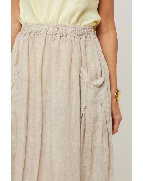 Jupe Tessy 100% Lin beige