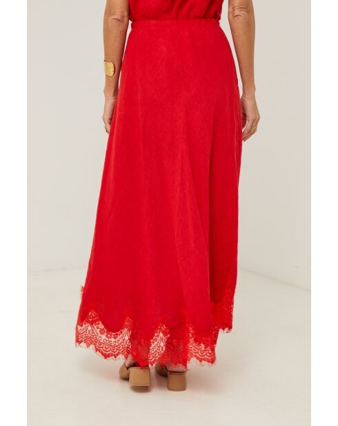 Jupe Mirella 100% Lin rouge