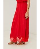 Jupe Mirella 100% Lin rouge