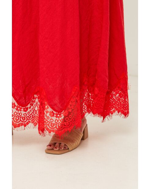 Jupe Mirella 100% Lin rouge