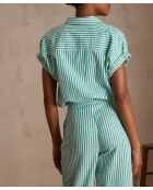 Phoenix Bl blouse met Engelse groene strepen