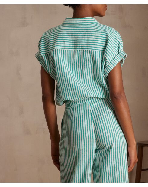 Phoenix Bl blouse met Engelse groene strepen