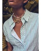 Phoenix Bl blouse met Engelse groene strepen