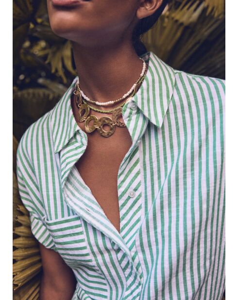 Phoenix Bl blouse met Engelse groene strepen