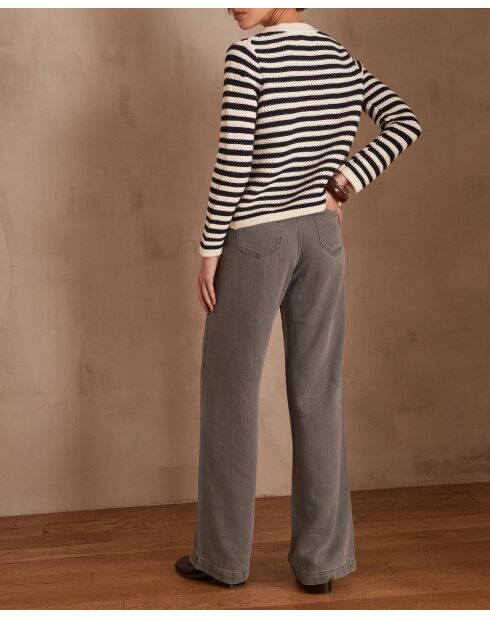 Sandy Bis Medium Heather broek met wijde pijpen