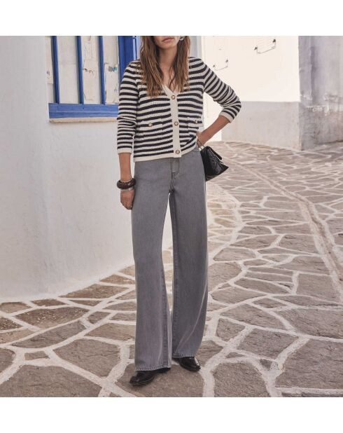 Sandy Bis Medium Heather broek met wijde pijpen