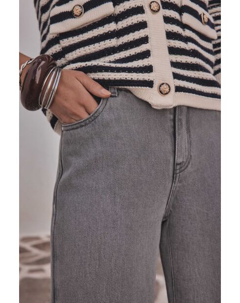 Sandy Bis Medium Heather broek met wijde pijpen